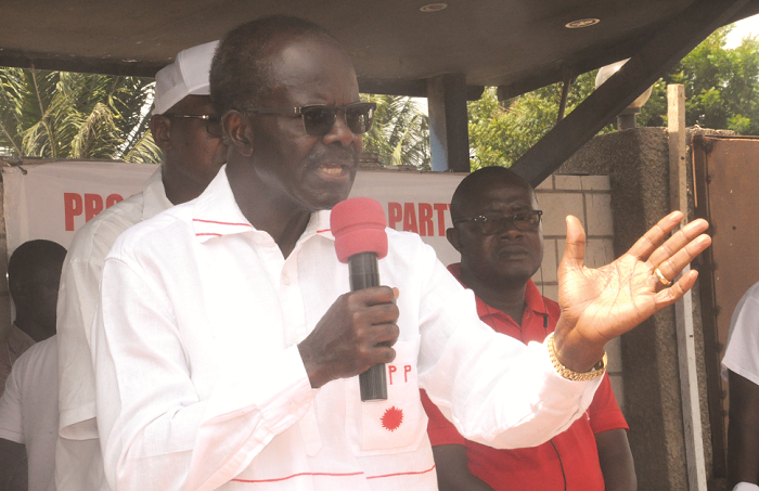 Dr Ndoum addressing party supporters at the Odododiodoo constituency. Picture: GABRIEL AHIABOR Dr Ndoum addressing party supporters at the Odododiodoo constituency. Picture: GABRIEL AHIABOR